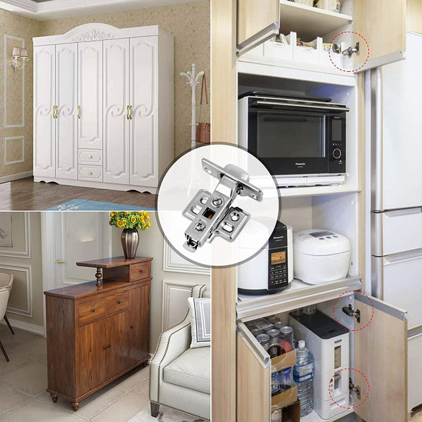 10/20/50PCS Door Hinge Cabinet Cupboard Hinges Soft Close Overlay Wardrobe Home