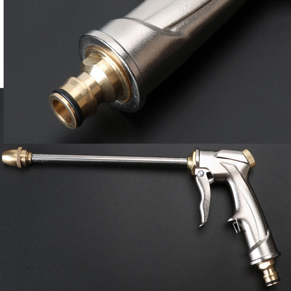 High Pressure Water Spray Gun Brass Nozzle Garden Hose Pipe Lawn Car Wash Long