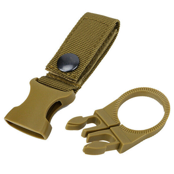 Tactical MOLLE Webbing Strap Clip Water Drink Bottle Holder Hook For Waist Belt