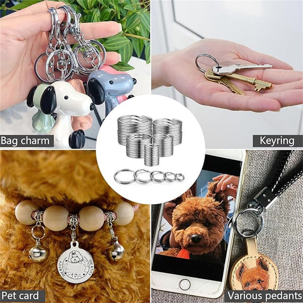 20Sets Swivel Lobster Clasp Clips Hook Alloy Key Ring Split Keychain Durable DIY