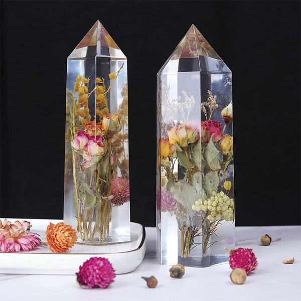 Epoxy Resin Silicone Mold DIY Crystal Flower Candle Making Mould Hexagonal Cone