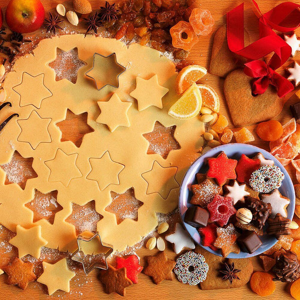 12pcs Stainless Steel Cookie Biscuit DIY Mold Star Heart Cutter Baking Mould AU