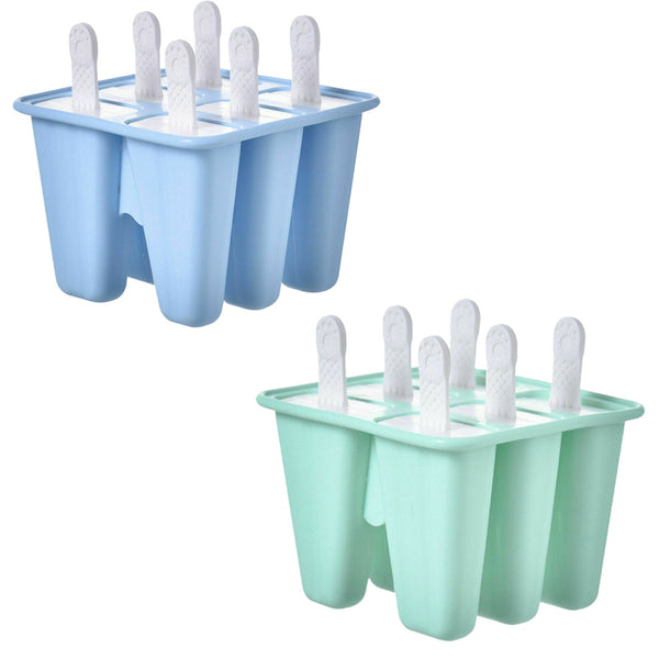 Silicone Ice Cream Mould Block 6 Cavity Frozen Molds Icy Pole Jelly Ice Lolly AU