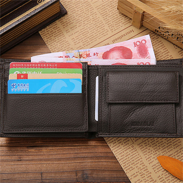 Mens Genuine Leather Wallet Coin Purse Wallet Multiple Card Slots Cowhide New AU