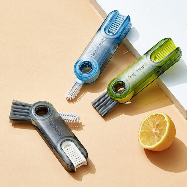 1/3pcs 3 in1 Tiny Bottle Cup Lid Detail Multi-Functional Crevice Cleaning Brush