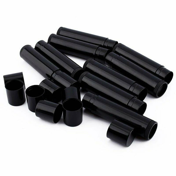 30PCS Black Empty lipstick Plastic Lip Balm Container Tubes Caps 5g DIY Balm AUS