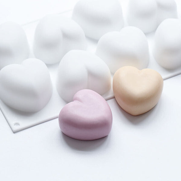 8 Hole Heart Silicone Mould Cake Jelly Candy Cookie Chocolate Baking Cake Mold