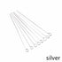 200pcs Eye Pins Silver Plated Alloy 50mm long 0.7mm dia Jewellery Making Earring