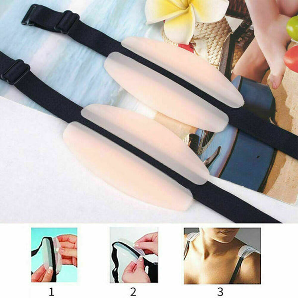 Silicone Under Bra Strap Pads Cushions Holder Non-slip Shoulder Pain Relief