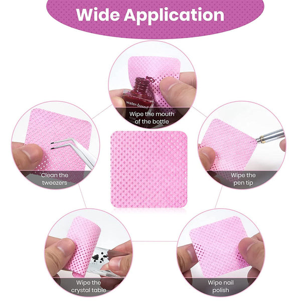 200-600X Lint Free Wipes Nail Polish Remover Pad Manicure Pedicure Cleaning Tool