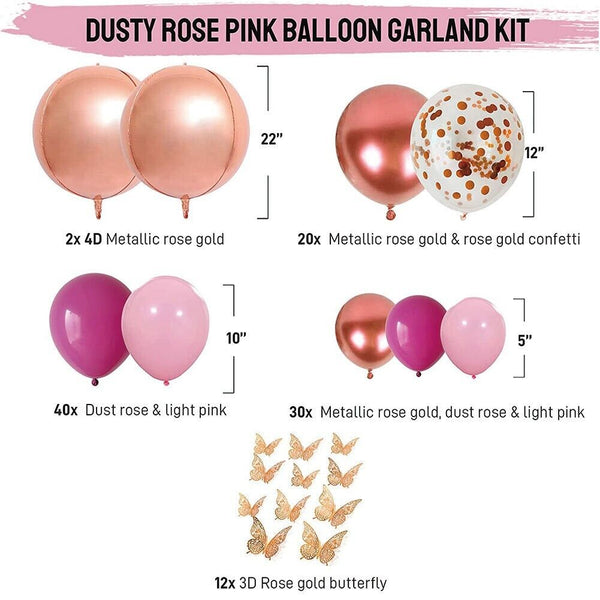 Rose Gold Pink Balloon Set Party Supplies Arch Garland Baby Shower Birthday