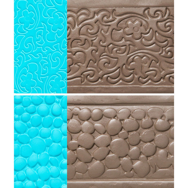 6PCS Polymer Clay Texture Embossing Tool Mold Stamp Pottery Sculpting Art Craft