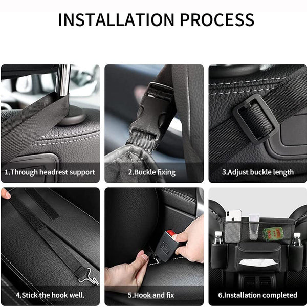 Car Net Pocket Handbag Storage Organiser Holder Between Seat PU Leather Bag AU