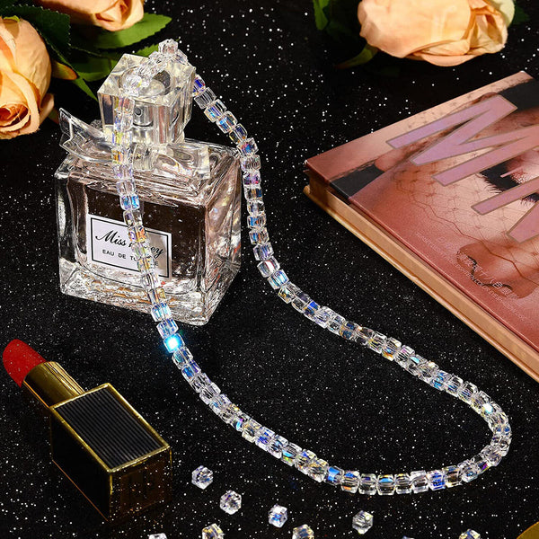 200X Clear AB Colour Square Cube Beads Crystal Glass Prism Faceted 4mm Jewelry A