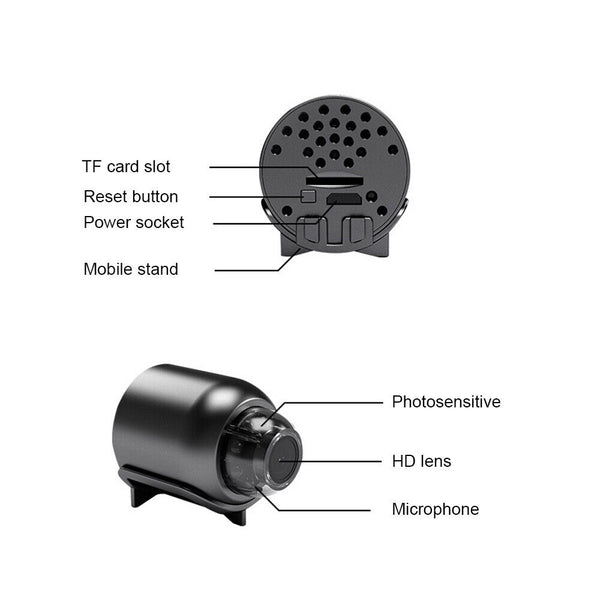 HD 1080P Mini Hidden Spy Camera WIFI Wireless IP Night Vision Motion Detection - Lets Party