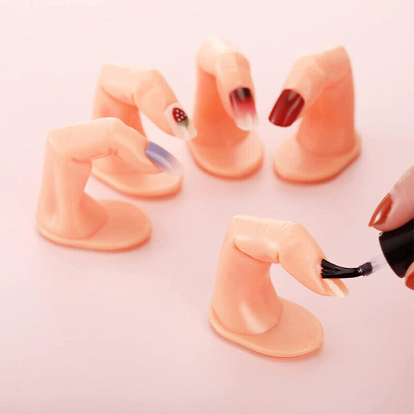 5PCS Model Fake Display Hand Nail Art Practice Finger For Training Manicure AU