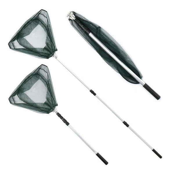 Telescopic Folding Aluminum Handle Fishing Landing Net 3 Section Extending Pole