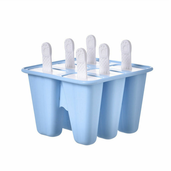 Silicone Ice Cream Mould Block 6 Cavity Frozen Molds Icy Pole Jelly Ice Lolly AU