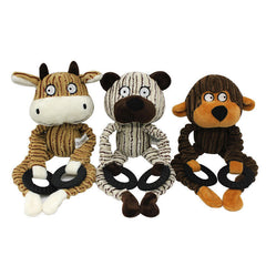 Unstuffed Plush Dog Puppy Pet Squeaker Toys Squeaky Funny Interactive Chew Toy