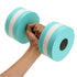 1x  Mint Green Water Dumbbells Aquatic Exercise Dumb bells Water Aerobics Workouts Barbells - Lets Party