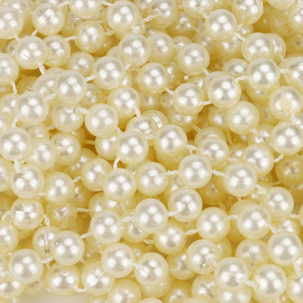 25M 6mm Cream Pearl Beads String Garland DIY Wedding Party Jewellery Decoration