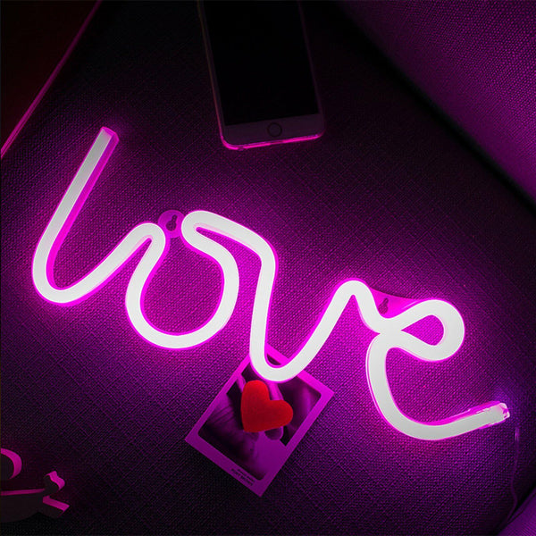 Love LED Neon Sign USB Battery Night Light Wall Bar Club Background Lamp Xmas Au