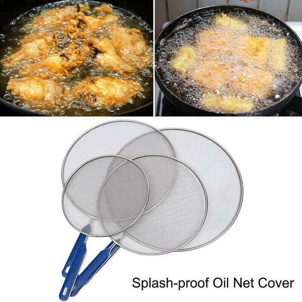 4Size Anti Splatter Guard Oil Net Splash Cover Pan Screen Kitchen Cooking Frying