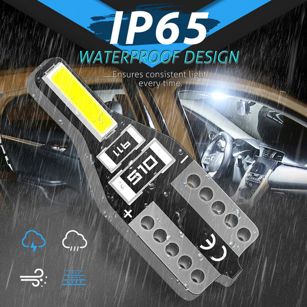 10pcs Canbus T10 LED 7020 SMD White Car Side Wedge Light Globe Bulbs 194 168 W5W