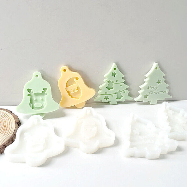 Christmas Tree Chocolate Cake Jelly Tray Mold Santa Claus Soap DIY Silicone Mold