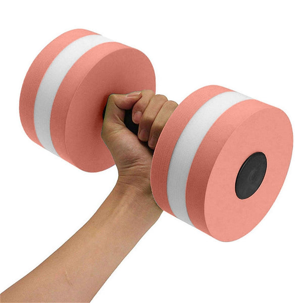 1x  Orange Water Dumbbells Aquatic Exercise Dumb bells Water Aerobics Workouts Barbells - Lets Party