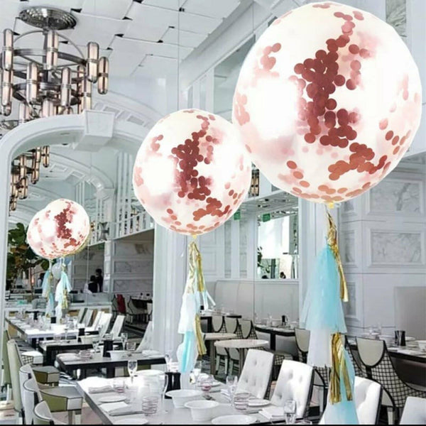 Giant 90cm Confetti Balloons Glitter Clear Latex Birthday Party Wedding Balloon
