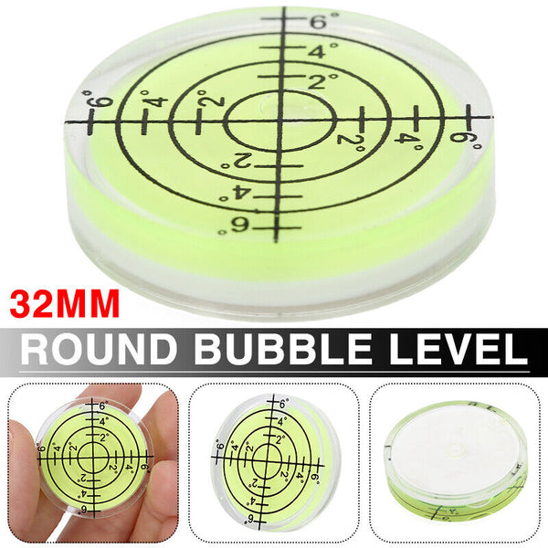 10x Green Bullseye Spirit Level Large Round Circular Bubble Vial Measuring 32mm
