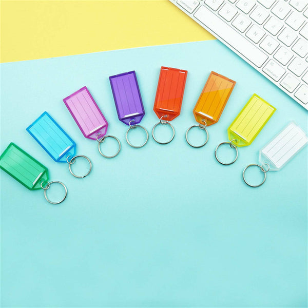 8X Key Tags With Holder Rack Keys Rings Hook Storage Label Wall Mount Organiser