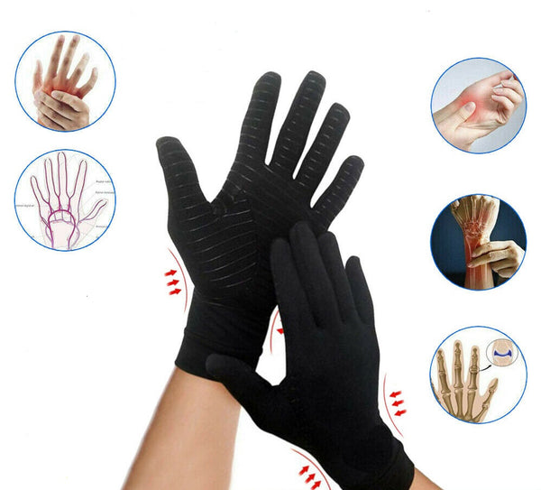 Compression Copper Arthritis Gloves Hand Wrist Brace Finger Pain Relief Support - Lets Party