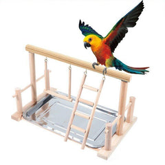 Parrots Wooden Stand Bird Play Activity Center Playground Ladder Perch Gym AU