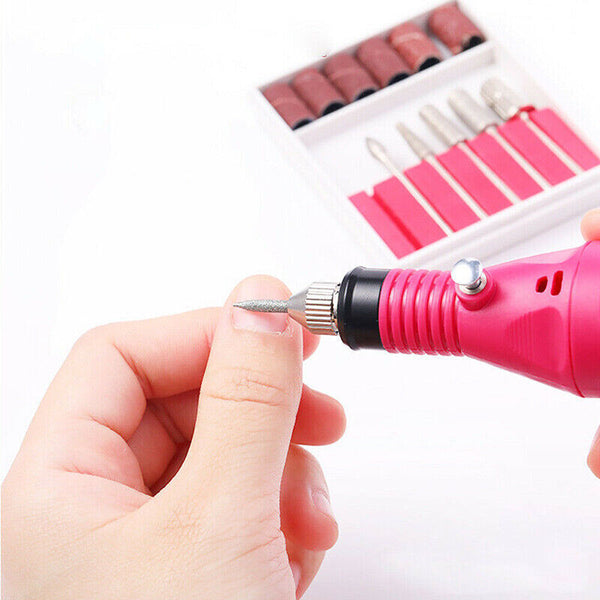 Electric Nail Drill File Tools Nail Machine Acrylic Art Manicure Pen Shaper Kit