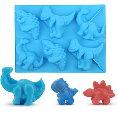 1-2X 3D 6 Dinosaur Silicone Mold Chocolate Baking Mould DIY Candy Jelly Ice Cube