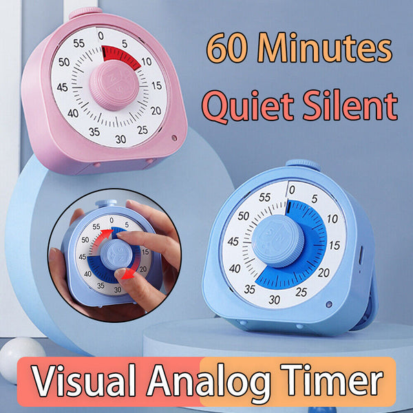60 Minutes Visual Analog Timer Countdown Clock Time Management Kids Adult Tool