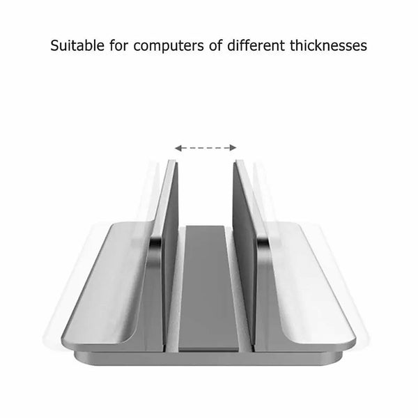 Aluminum Vertical Laptop Stand Desktop Holder Space-Save Shelf For Macbook iPad