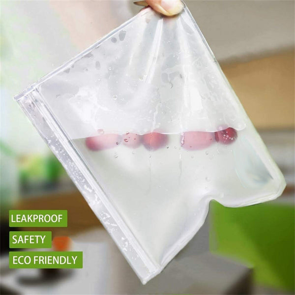 10-40PCS PEVA Silicone Food Storage Bags Reusable Zip Lock Pouch Fresh Sealer AU
