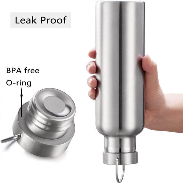 Stainless Steel Water Bottle Motivational Sports Drink Cup Flask