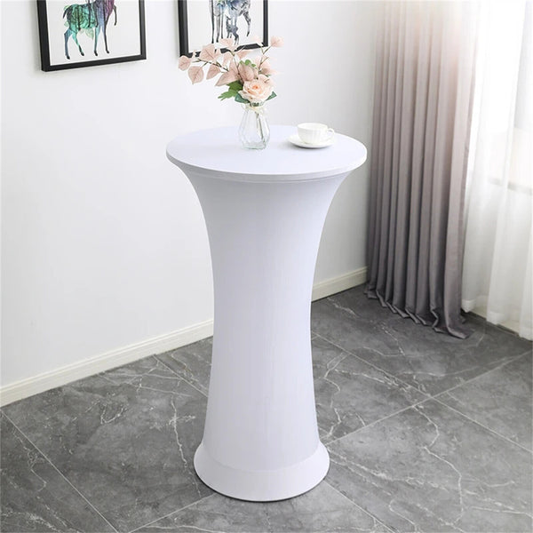 60cm Bar Table Cover Cocktail Spandex Round Tablecloth Wedding Party Black White