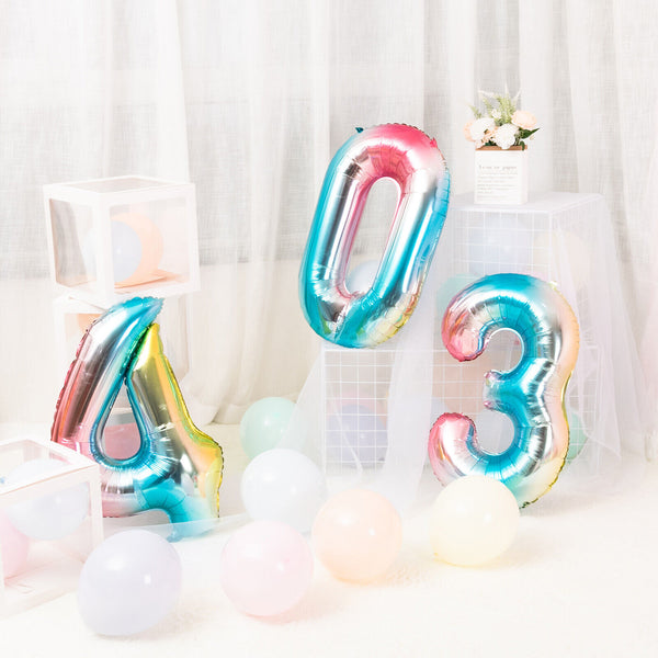 81cm 32'' Jumbo Iridescent Number Foil Balloon Birthday Party Decoration Wedding