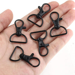 20X Black Lobster Clasp Swivel Trigger Clip Snap Keychains Hook Key Ring 20mm AU