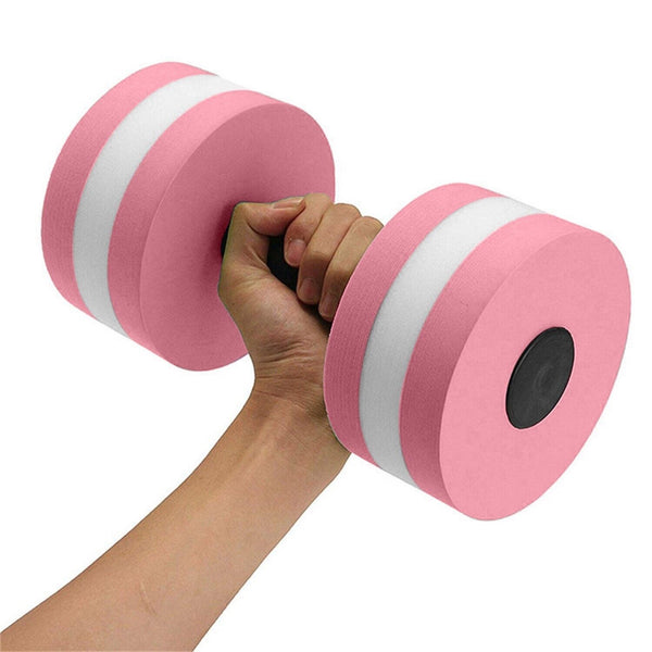 2x Pink Water Dumbbells Aquatic Exercise Dumb bells Water Aerobics Workouts Barbells - Lets Party