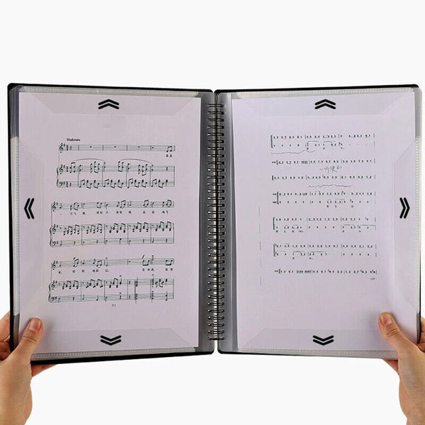 A4 Music Score Holder Paper Sheet Document Storage File Organizer 20Pages