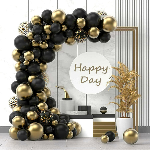 120PCS Black Gold Arch Balloon Set Party Supplies Garland Decoration