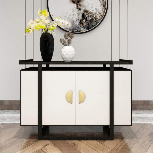 1-10x Half Moon Cabinet Pull Cupboard Door Handles Semi Circle Drawer Knob Decor - Lets Party