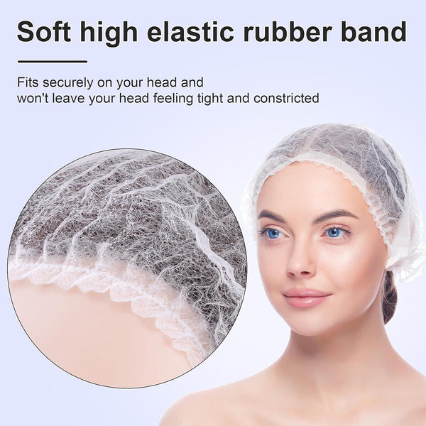 1000Pcs Hair Net White Disposable Elastic Hair Cap for Beauty Salon Spa Food