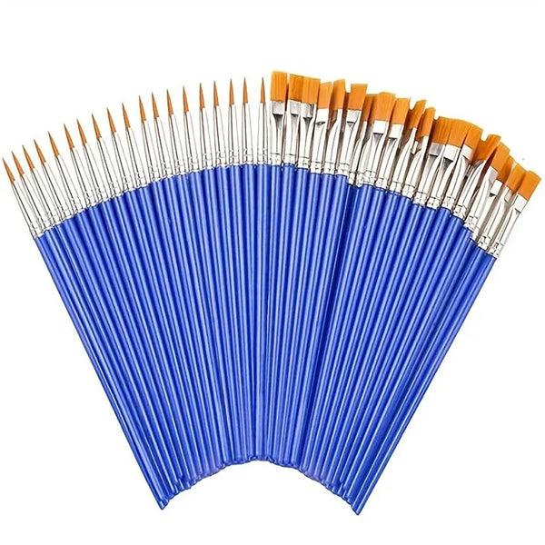 Bulk Flat / Fine Paint Brushes Small Brush for Detail Painting Craft Art Artist